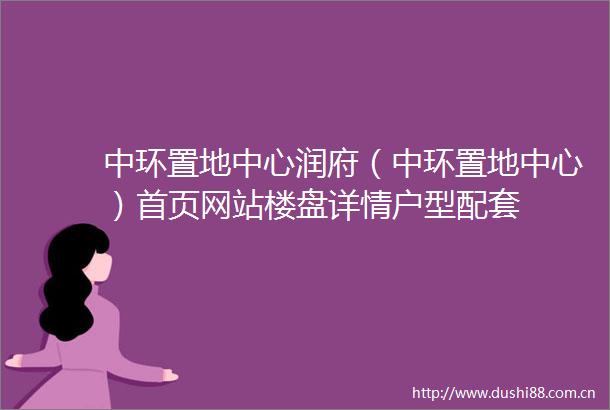 中环置地中心润府（中环置地中心）首页网站楼盘详情户型配套