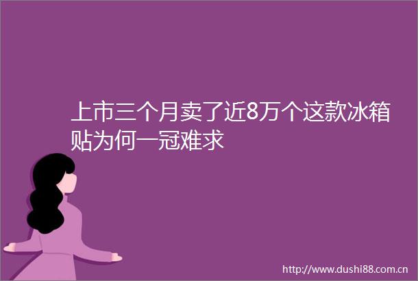 上市三个月卖了近8万个这款冰箱贴为何一冠难求