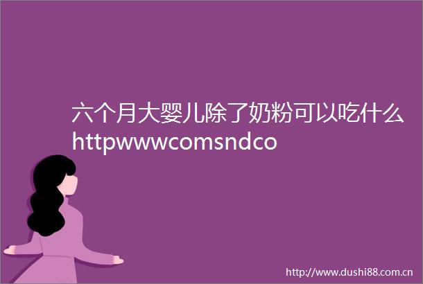 六个月大婴儿除了奶粉可以吃什么httpwwwcomsndcomwebsite