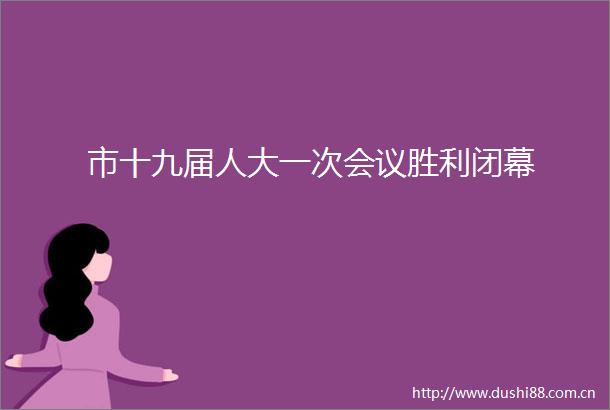 市十九届人大一次会议胜利闭幕