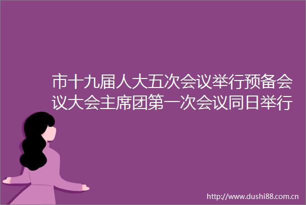 市十九届人大五次会议举行预备会议大会团第一次会议同日举行