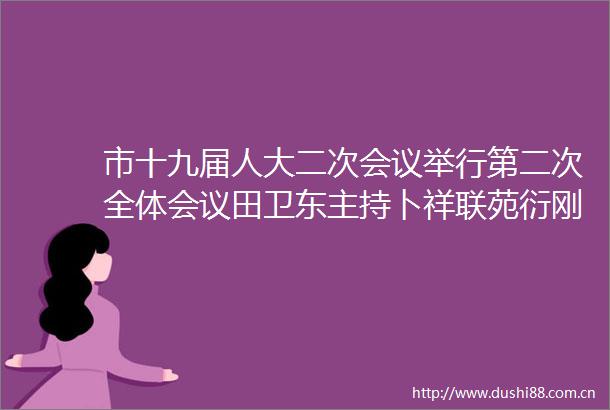 市十九届人大二次会议举行第二次全体会议田卫东主持卜祥联苑衍刚出席