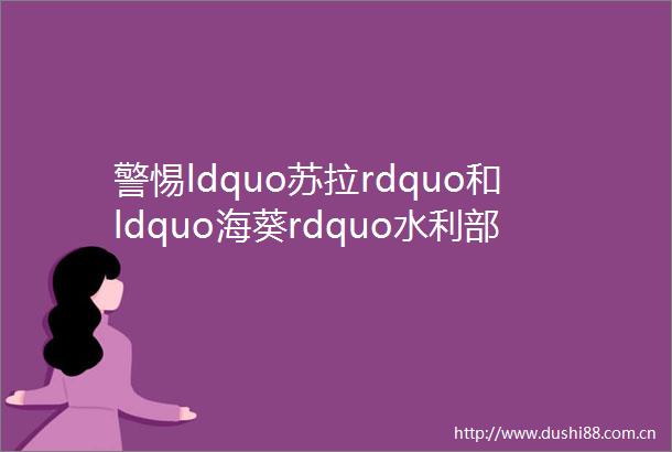 警惕ldquo苏拉rdquo和ldquo海葵rdquo水利部针对南方6省区启动水旱灾害防御Ⅳ级应急响应
