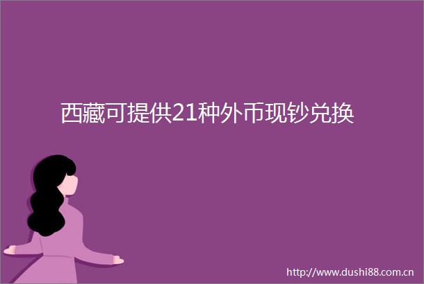 西藏可提供21种外币现钞兑换