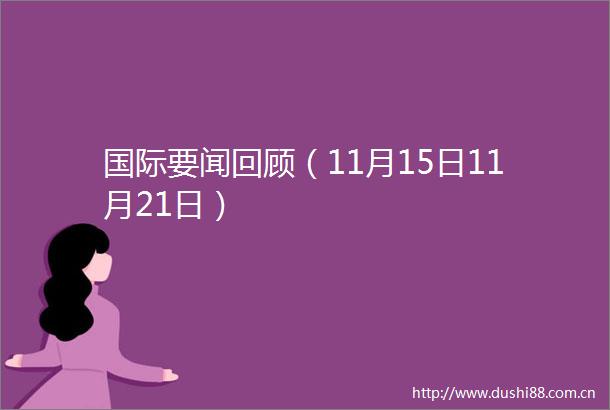 国际要闻回顾（11月15日11月21日）
