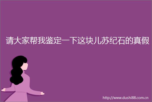 请大家帮我鉴定一下这块儿苏纪石的真假