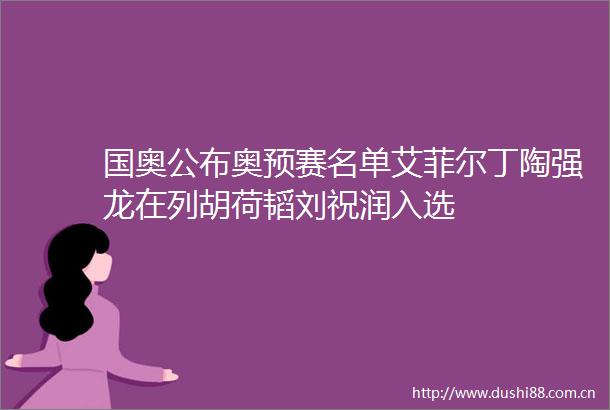 国奥公布奥预赛名单艾菲尔丁陶强龙在列胡荷韬刘祝润入选