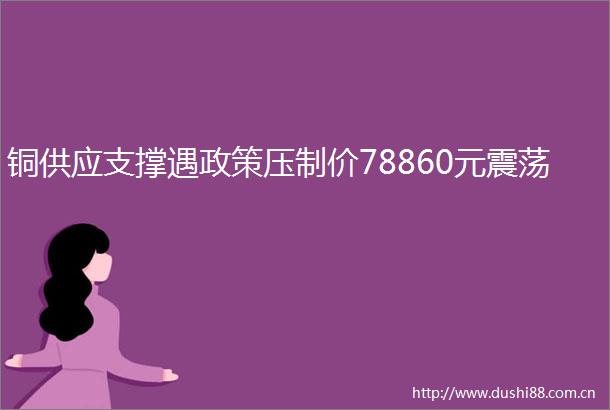铜供应支撑遇政策压制价78860元震荡