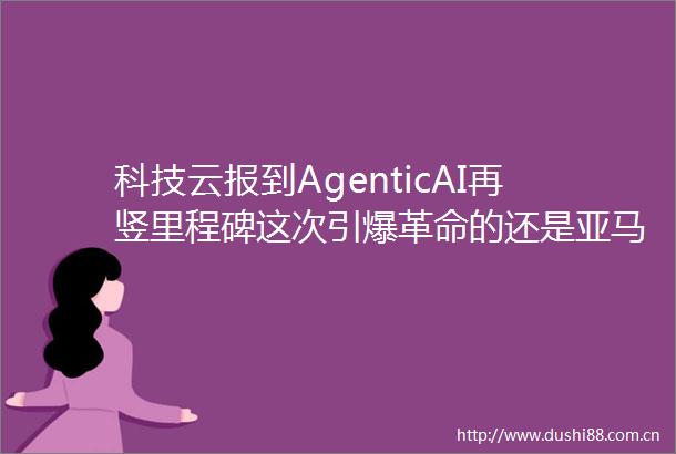 科技云报到AgenticAI再竖里程碑这次引爆革命的还是亚马逊云科技