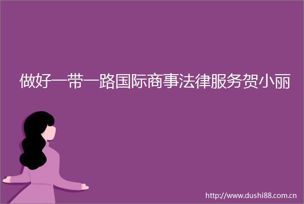 做好一带一路国际商事服务贺小丽