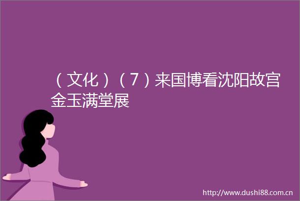 （文化）（7）来国博看沈阳故宫金玉满堂展