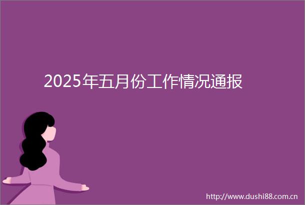 2025年五月份工作情况通报