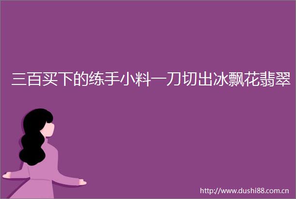 三百买下的练手小料一刀切出冰飘花翡翠