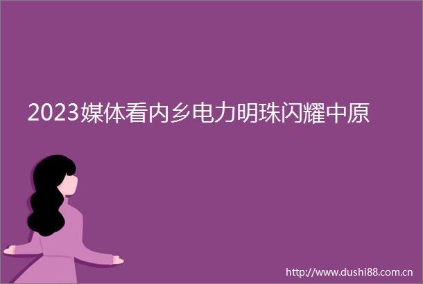 2023媒体看内乡电力明珠闪耀中原