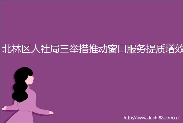 北林区人社局三举措推动窗口服务提质增效