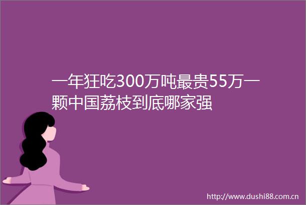 一年狂吃300万吨最贵55万一颗荔枝到底哪家强