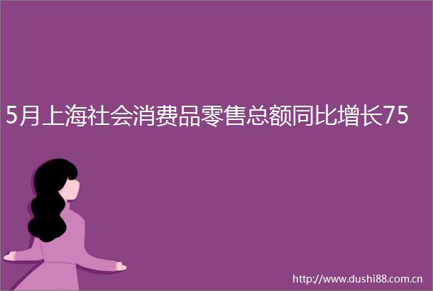 5月上海社会消费品零售总额同比增长75