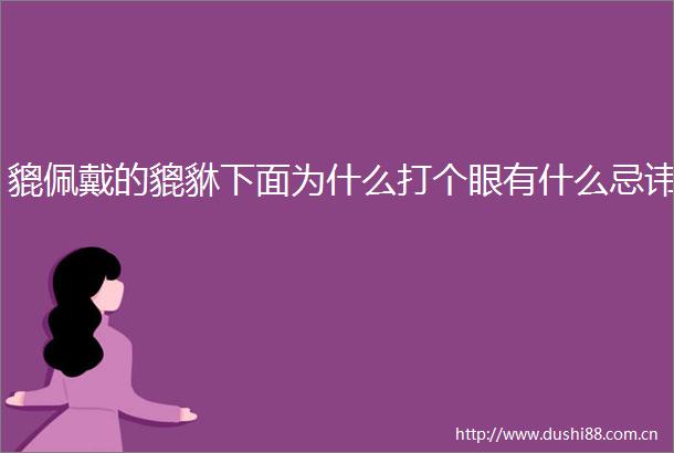 貔佩戴的貔貅下面为什么打个眼有什么忌讳