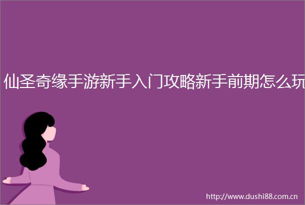 仙圣奇缘手游新手入门攻略新手前期怎么玩