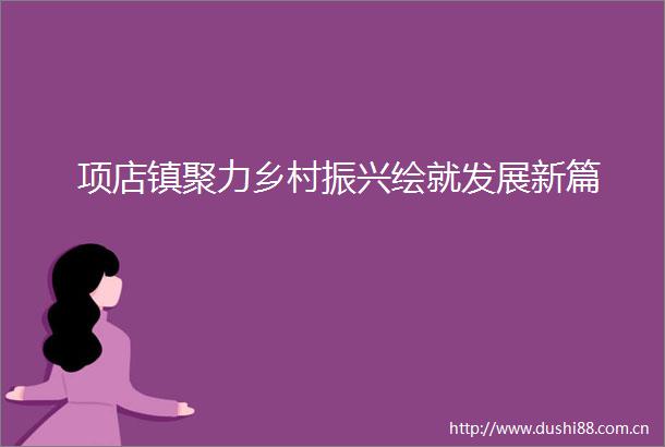 项店镇聚力乡村振兴绘就发展新篇
