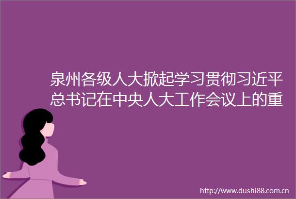 泉州各级人大掀起学习贯彻总书记在中央人大工作会议上的重要讲话精神热潮
