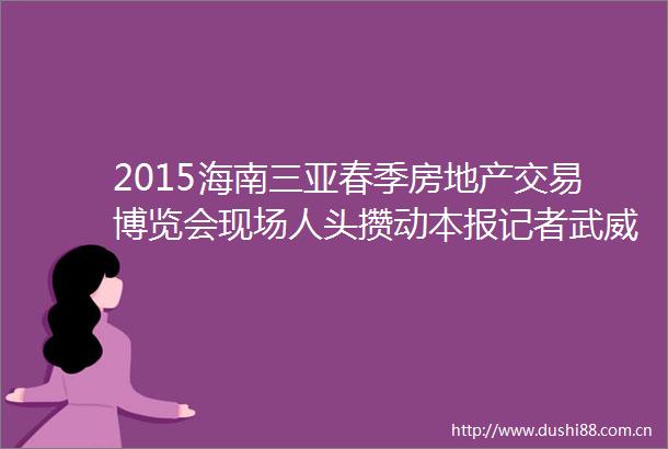 2015海南三亚春季房地产交易博览会现场人头攒动本报记者武威摄