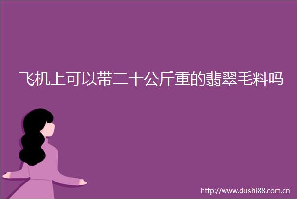 飞机上可以带二十公斤重的翡翠毛料吗