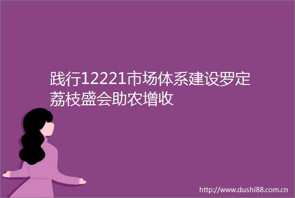 践行12221市场体系建设罗定荔枝盛会助农增收