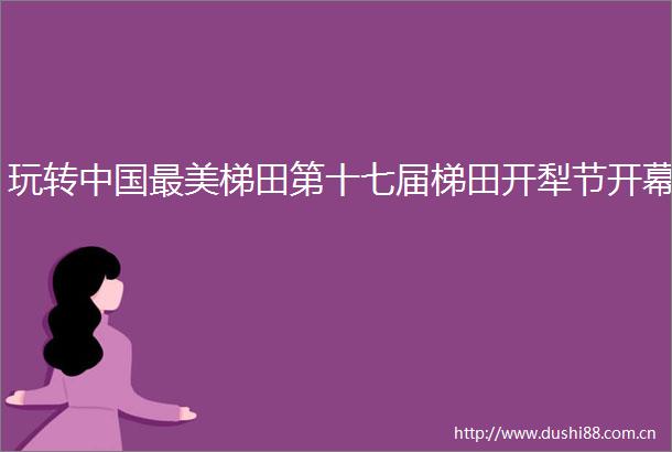 玩转最美梯田第十七届梯田开犁节开幕