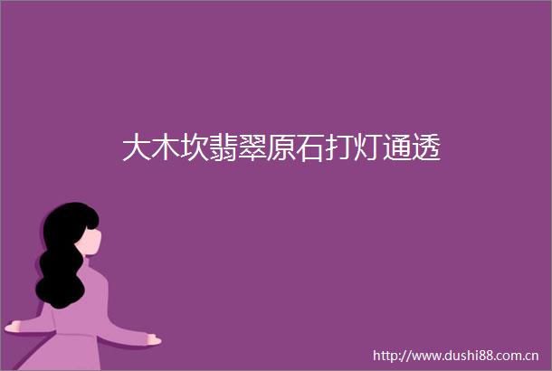 大木坎翡翠原石打灯通透