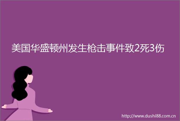 美国华盛顿州发生击致2死3伤
