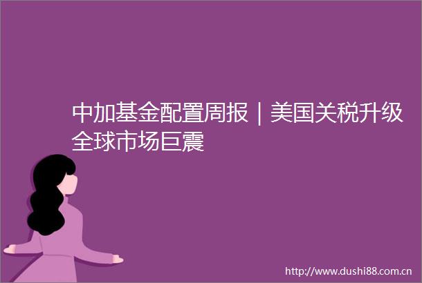 中加基金配置周报｜美国关税升级全球市场巨震