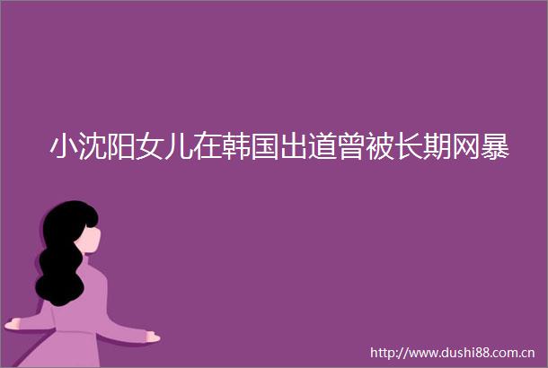 小沈阳女儿在韩国出道曾被长期网暴