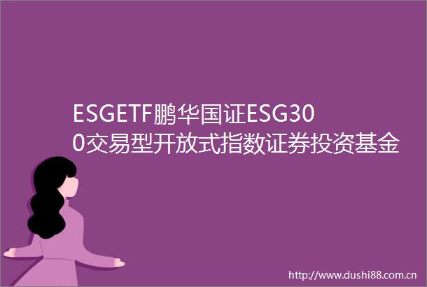 ESGETF鹏华国证ESG300交易型开放式指数证券投资基金更新的招募说明书