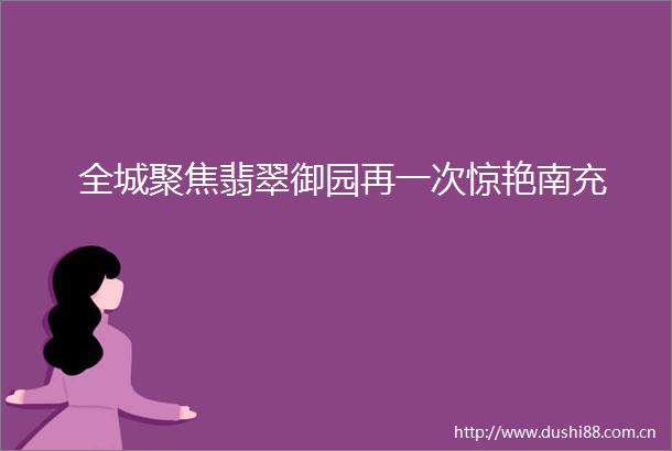 全城聚焦翡翠御园再一次惊艳南充