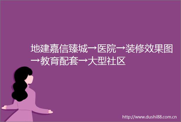 地建嘉信臻城→医院→装修效果图→教育配套→大型社区