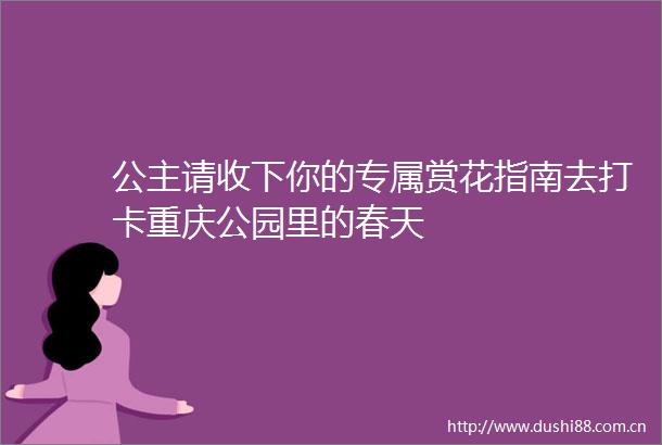 公主请收下你的专属赏花指南去打卡重庆公园里的春天
