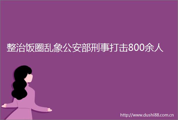 整治饭圈乱象部刑事打击800余人