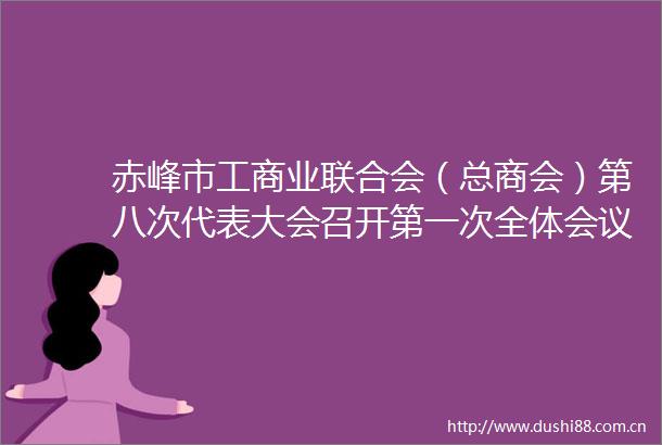 赤峰市工商业联合会（总商会）第八次代表大会召开第一次全体会议