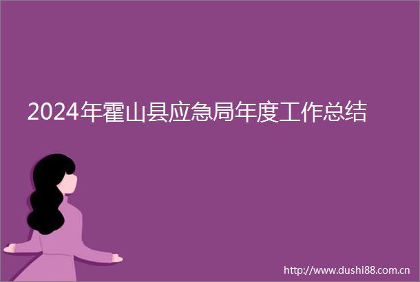 2024年霍山县应急局年度工作总结