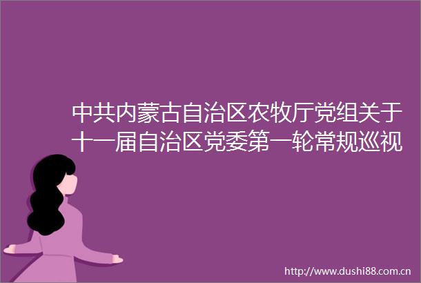 内蒙古自治区农牧厅党组关于十一届自治区党委第一轮常规巡视整改进展情况的通报