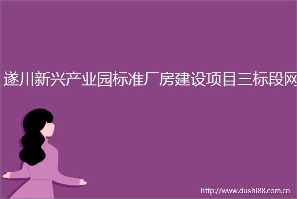 遂川新兴产业园标准厂房建设项目三标段网