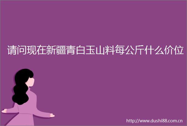 请问现在新疆青白玉山料每公斤什么价位