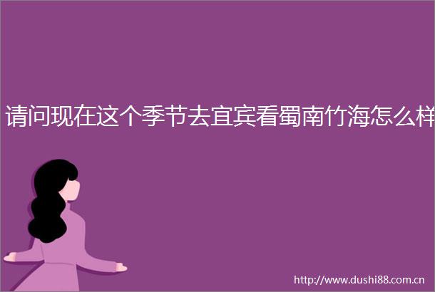 请问现在这个季节去宜宾看蜀南竹海怎么样