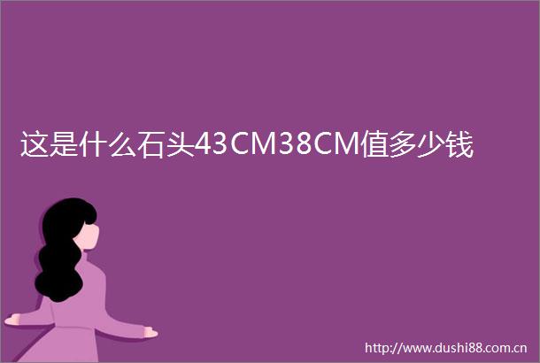 这是什么石头43CM38CM值多少钱