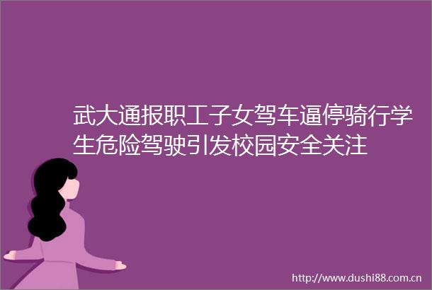 武大通报职工子女驾车逼停骑行学生危险驾驶引发校园安全关注