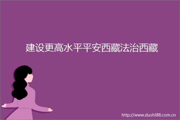 建设更高水平平安西藏法治西藏