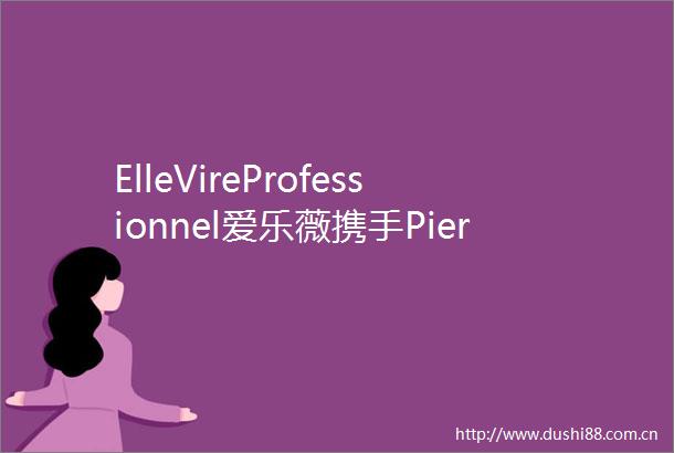 ElleVireProfessionnel爱乐薇携手PierreGagnaire演绎风味奇旅共叙美妙时刻