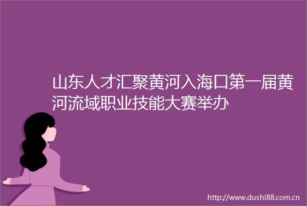 山东人才汇聚黄河入海口第一届黄河流域职业技能大赛举办