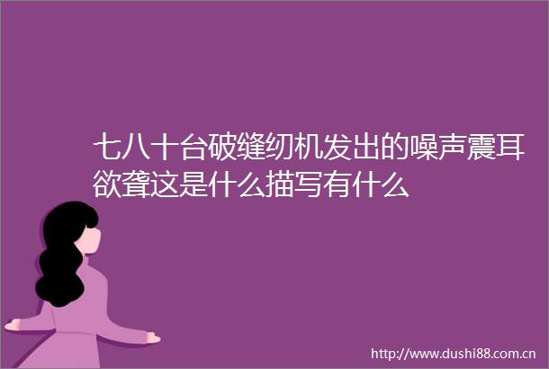 七八十台破缝纫机发出的噪声震耳欲聋这是什么描写有什么